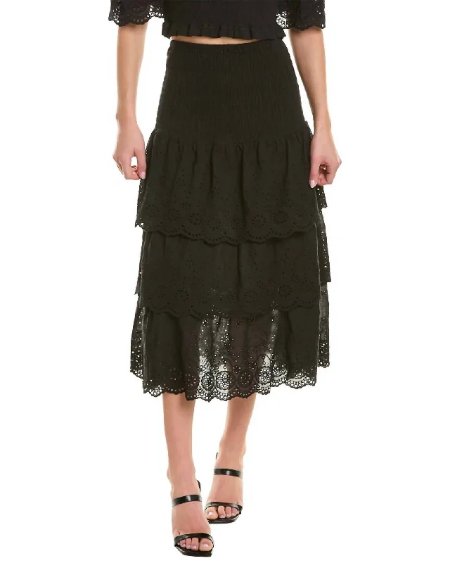 Sustainable Women's Apparel Dani Midi Skirt In Black