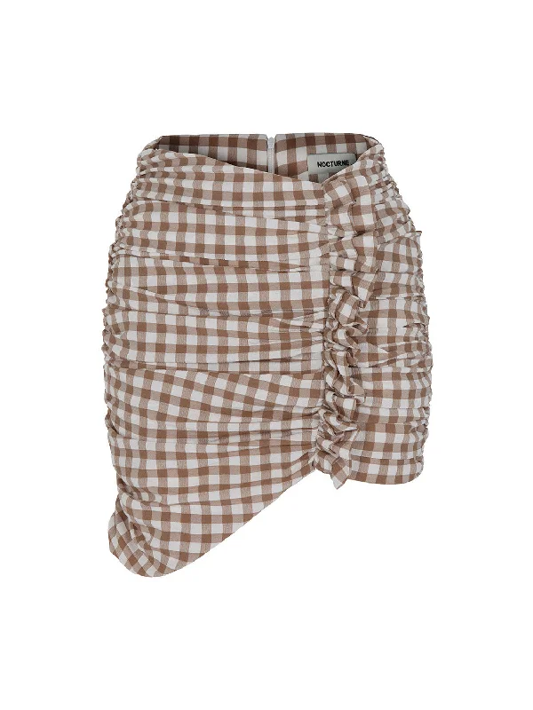 Women's Outfit For The Office Gingham Asymnetrical Mini Skirt