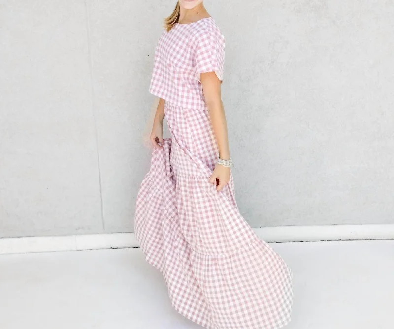 Women's Clothes And Apparel Sets Gingham Set In Pink And White