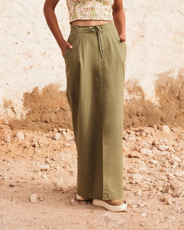 Women's Festive Attire Iconic Land Midi Skirt - Oil Green