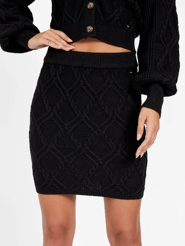 Online Boutiques Kathy Diamond Cable-Knit Skirt