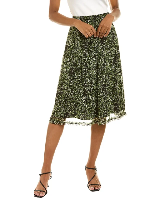 Limited Time Offer Mikael Aghal Ruffle Midi Skirt