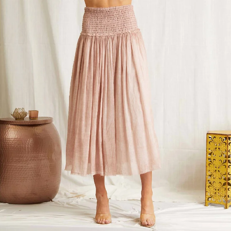 Earthy Tones Raelyn Skirt In Pink