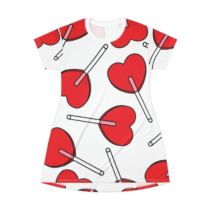 Sale On Sale T-Shirt Dress with Heart Lollipops