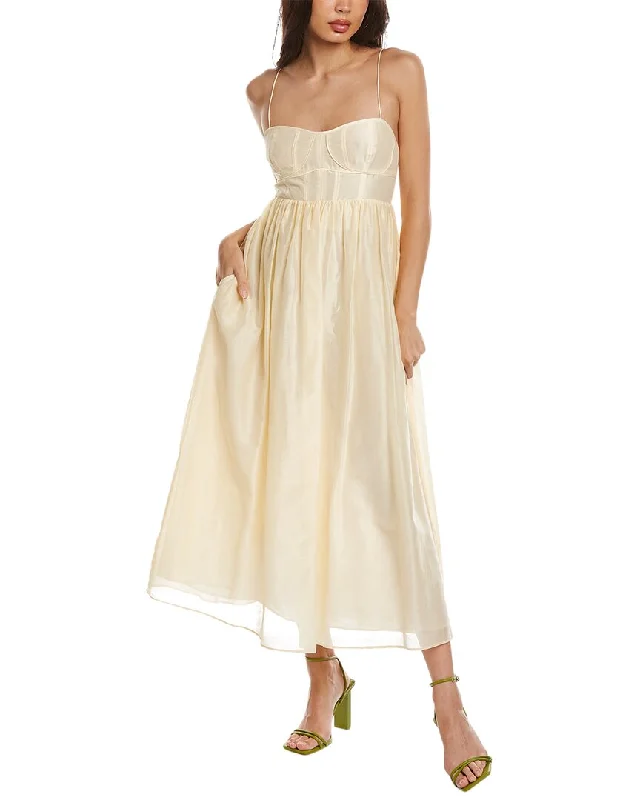 Women's Comfortable Lounge Garments Ulla Johnson Silk-Blend Maxi Dress