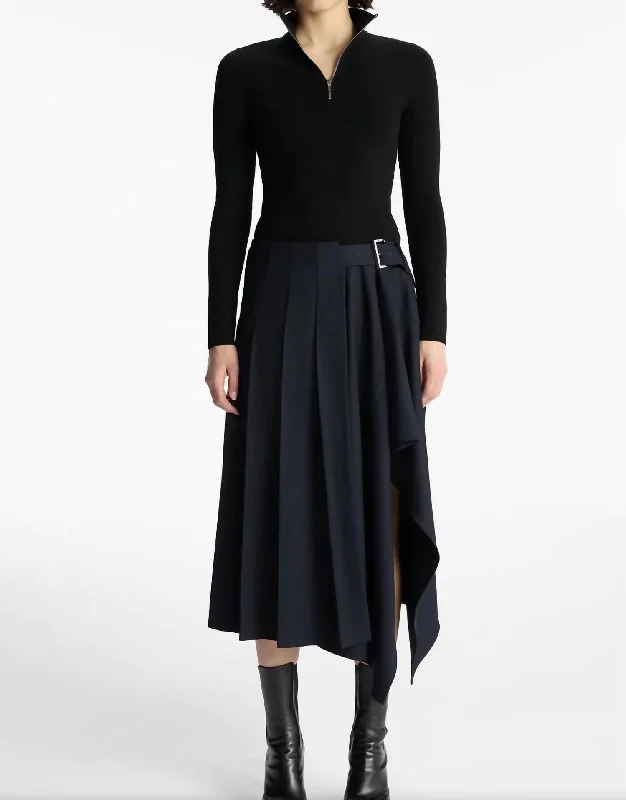 Minimalist Women's Fashion Clothing Wayland Skirt In Navy