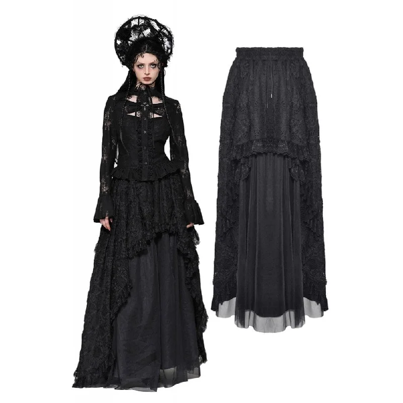 Women's Fashion-Forward Apparel Women's Gothic Lace Mesh Long Skirt