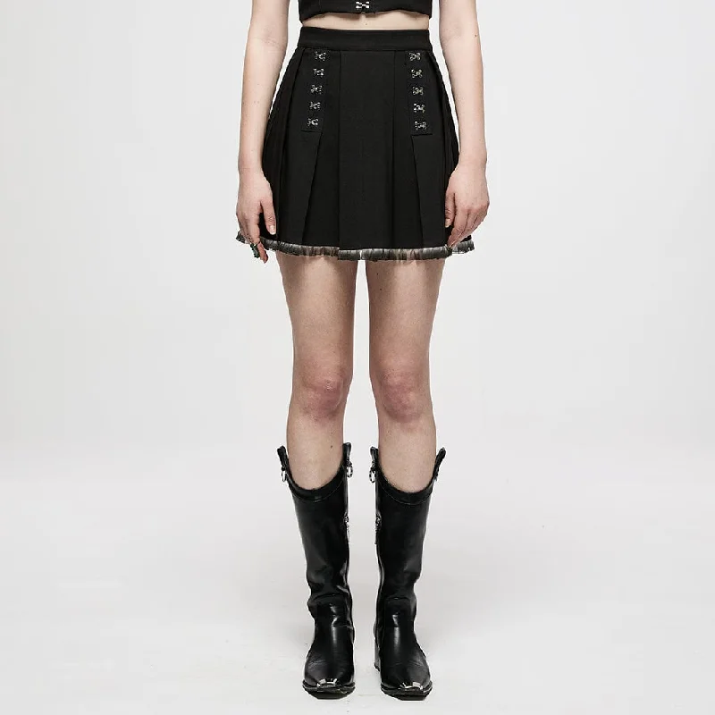 Women's Formal Clothes Women's Grunge Crisscross Short Pleated Skirt