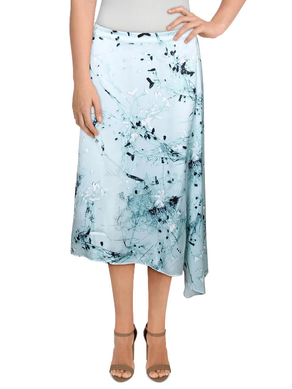 Trendy Boutiques Online Womens Printed Asymmetric A-Line Skirt