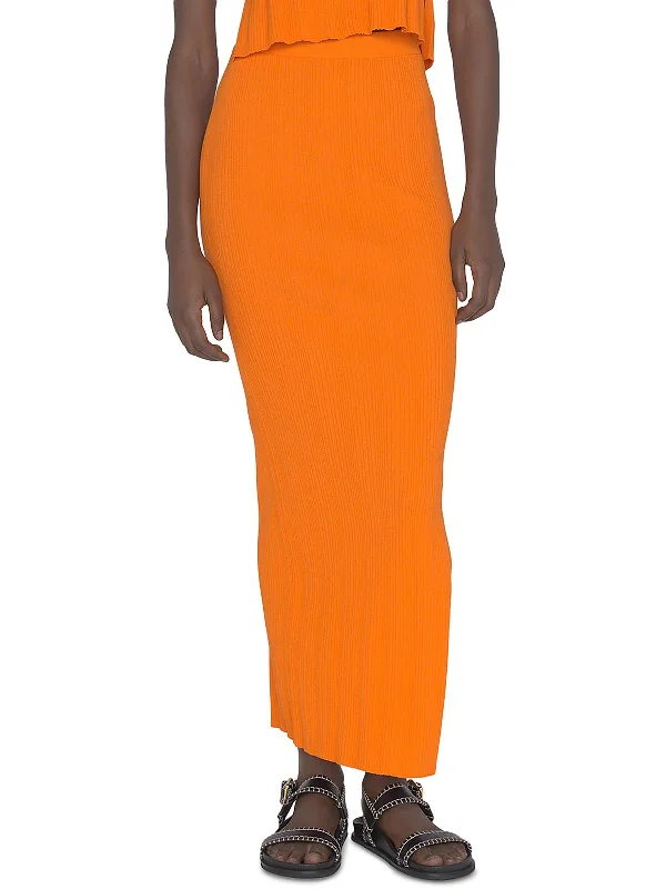 Day To Night Styles Womens Ribbed Cut-Out Maxi Skirt