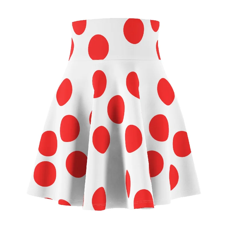 Relaxed Fashion Women's White Skirt whith Red Dots