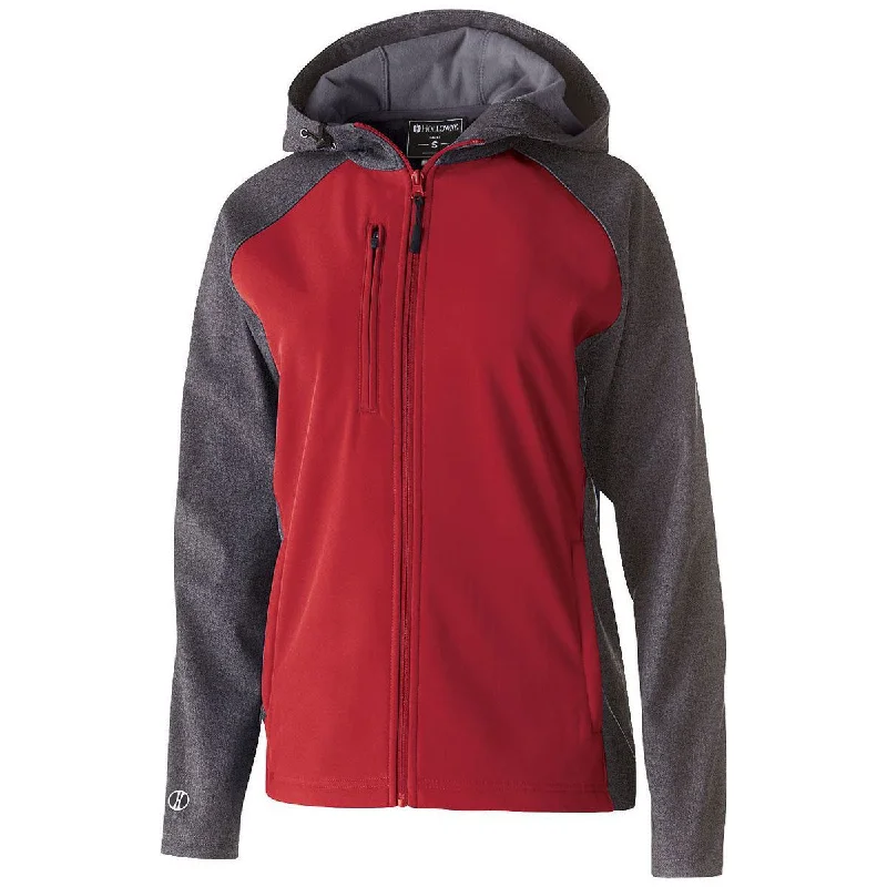 Women's Functional Outfit For Outdoor Activities Holloway Women's Carbon Print/Scarlet Raider Softshell Jacket