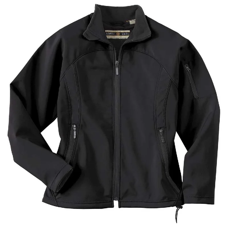 Classic Women's Fashion North End Women's Black Three-Layer Fleece Bonded Performance Soft Shell Jacket