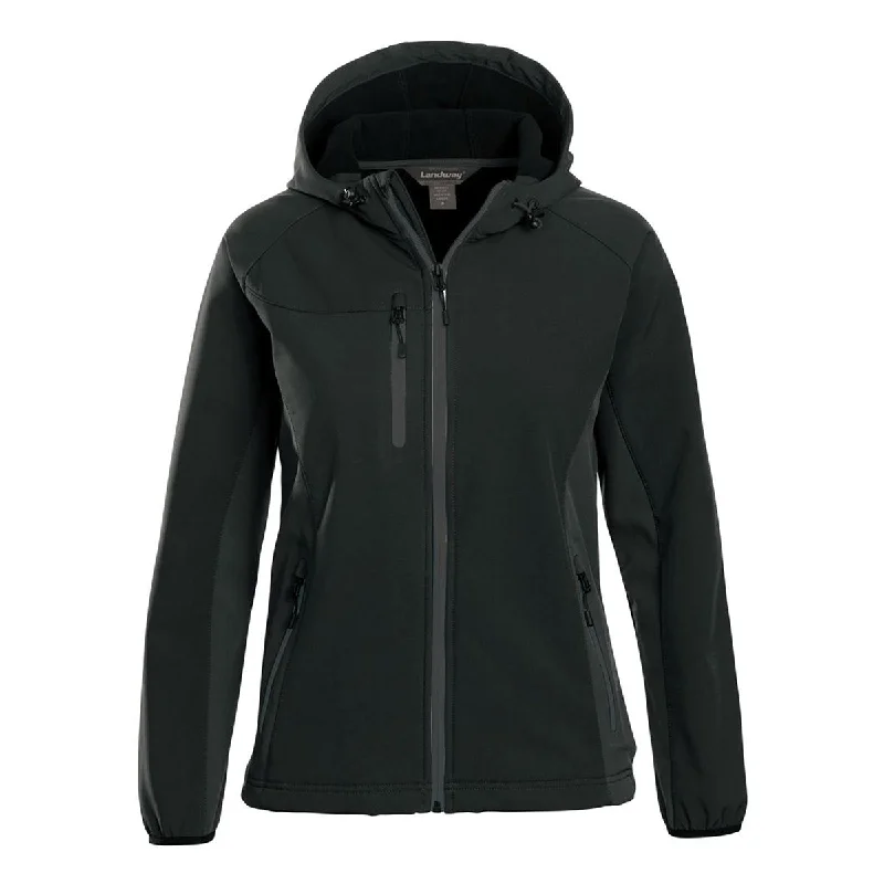 Casual Women's Clothing Online Landway Women's Black/Charcoal Mckinley Hooded Soft-Shell Jacket