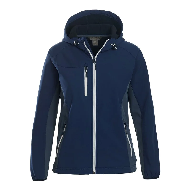 Women's Wedding Apparel Landway Women's Navy/White Mckinley Hooded Soft-Shell Jacket