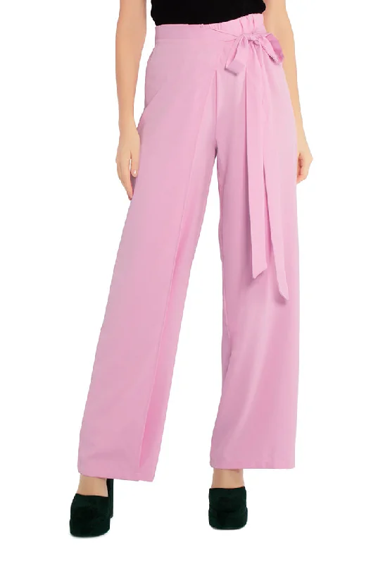 Women's Fashion Clothing belted tie wide leg pants