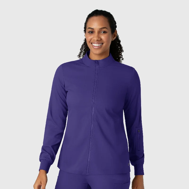 Casual Attire For Women Boundless Women's Warm Up Scrub Jacket - Grape