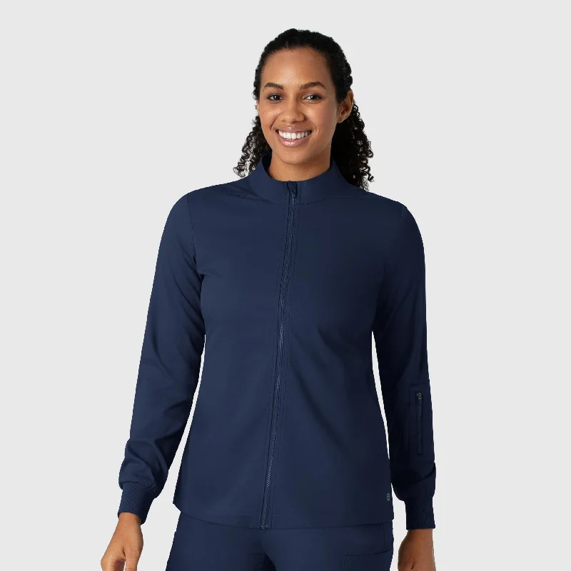 Women's Clothing Outfit Set Boundless Women's Warm Up Scrub Jacket - Navy