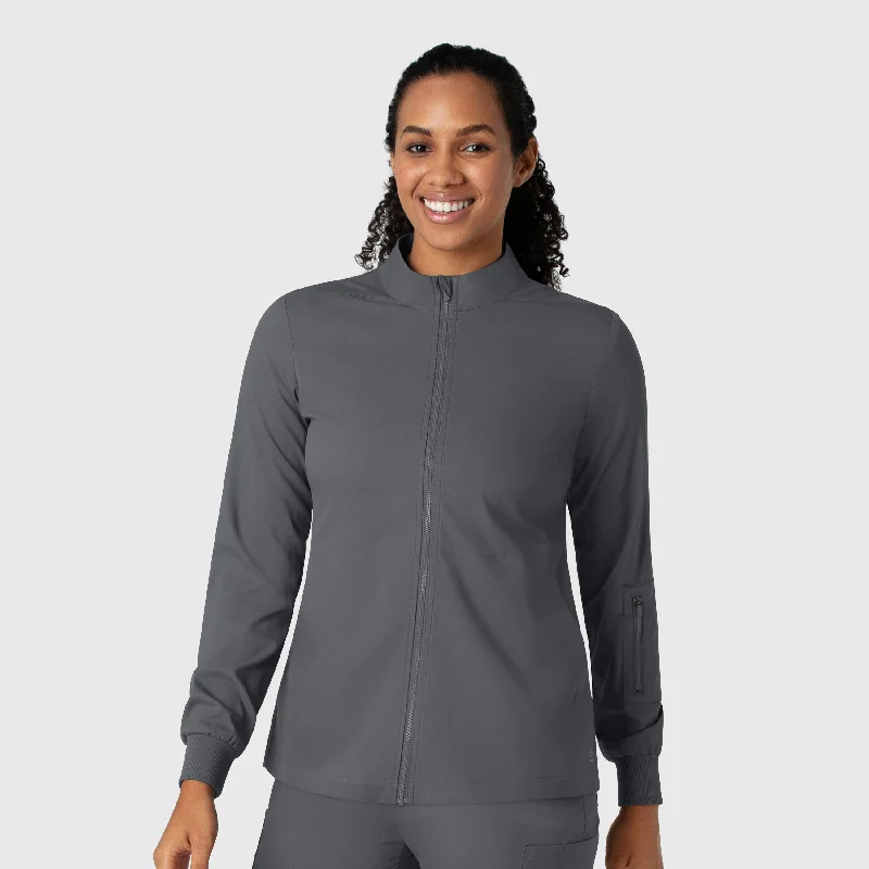 Women's Evening Outfit Boundless Women's Warm Up Scrub Jacket - Pewter