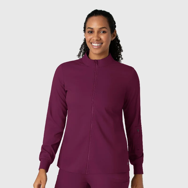 Women's Professional Garments Boundless Women's Warm Up Scrub Jacket - Wine