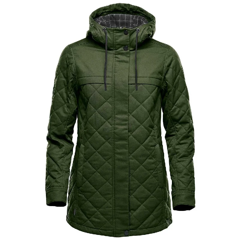 Women's Active Outfit For Fitness Stormtech Women's Earth Green Bushwick Quilted Jacket