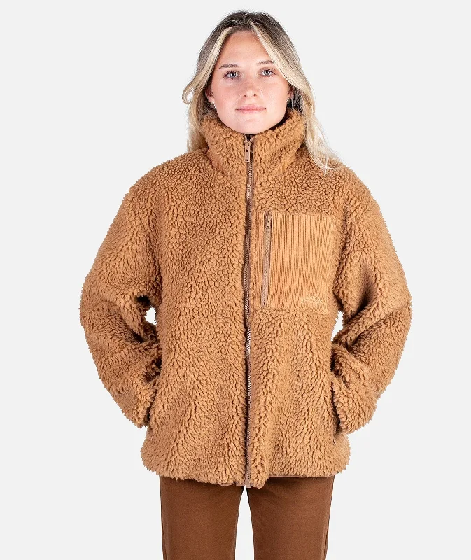 Women's Holiday Outfit Cedar Hi Pile Fleece Jacket - Camel