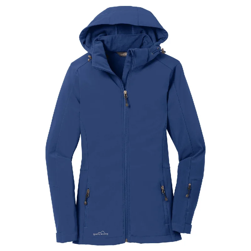 Stylish Savings Eddie Bauer Women's Admiral Blue Hooded Softshell Parka