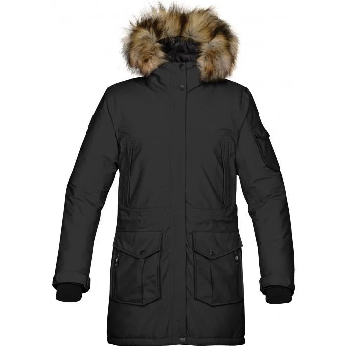 Women's Stylish Outdoor Outfit Stormtech Women's Black Explorer Parka