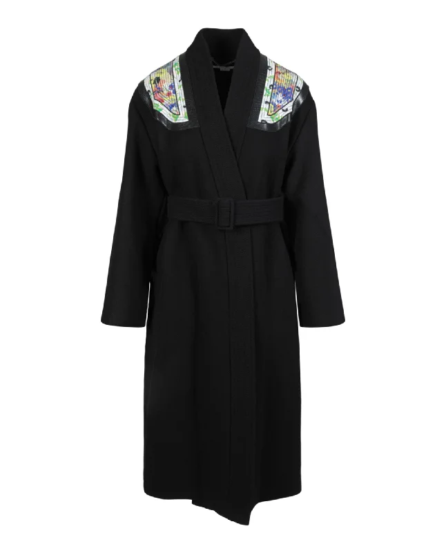 Women's Trendy Outfit Floral-Print Belted Coat