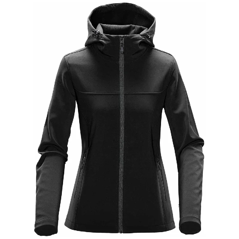 Women's Outerwear Garments Stormtech Women's Black/Dolphin Orbiter Softshell Hoody