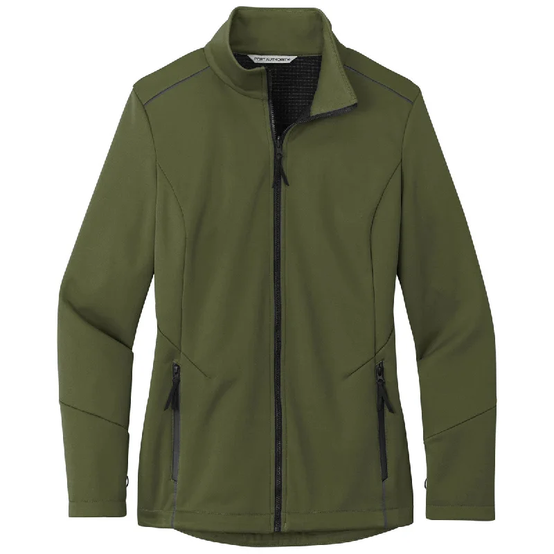 Premium Style Port Authority Women's Olive Green Collective Tech Soft Shell Jacket