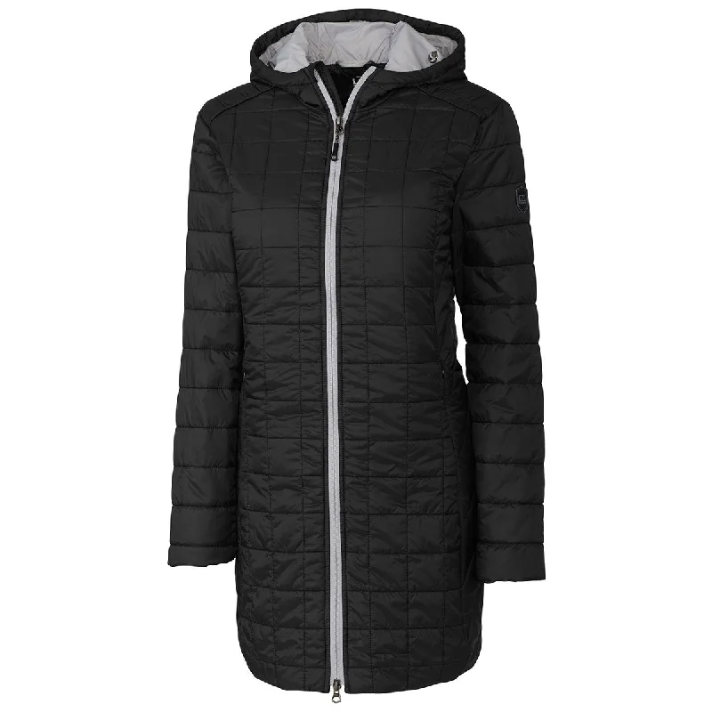 Trendy Women's Fashion Cutter & Buck Women's Black Rainier Long Jacket