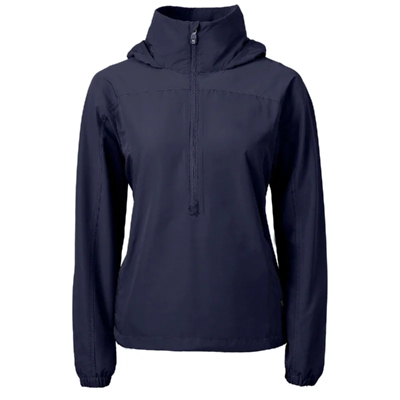 Trendy Fashion For Women Cutter & Buck Women's Navy Blue Charter Eco Recycled Anorak Jacket