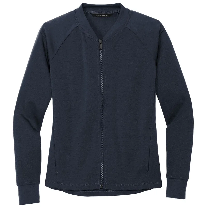 Top 10 Women's Online Clothing Stores Mercer+Mettle Women's Night Navy Double-Knit Bomber