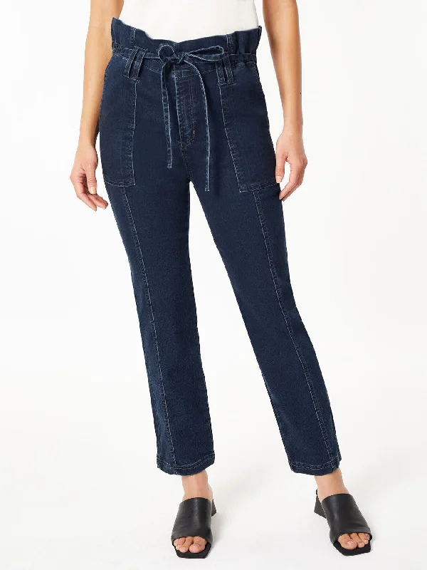 Seasonal Sale Paper Bag Waist Denim Trouser