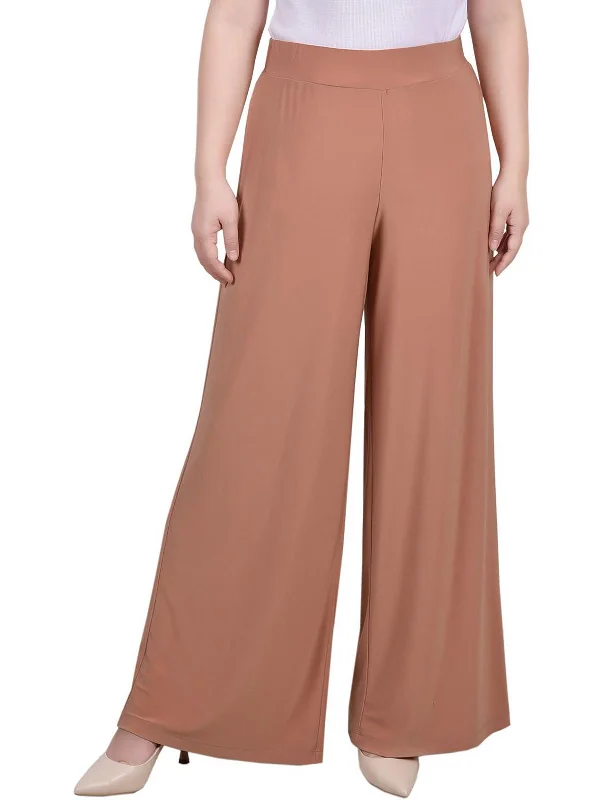 Big Sale Event Petites Womens Office Mid-Rise Palazzo Pants