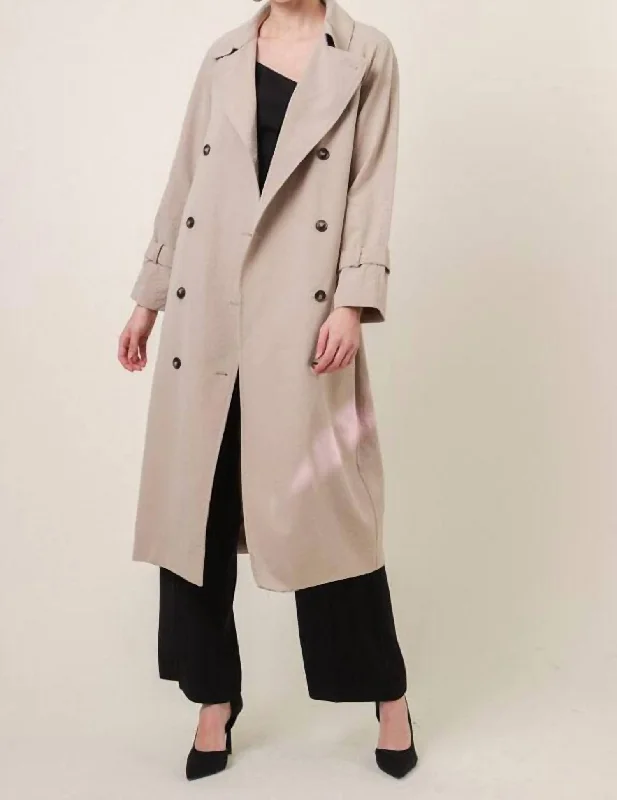 Versatile Outfits Peyton Trench Coat In Taupe