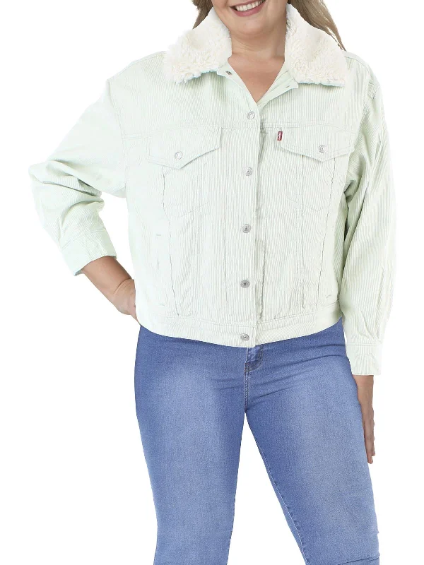 Women's Clothes And Garments Plus Womens Corduroy Baby Trucker Jacket