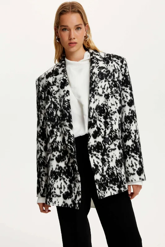 Elegant Fashion Printed Double Breasted Jacket