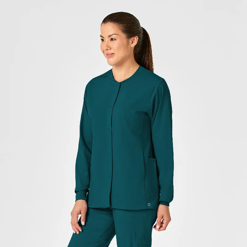 Everyday Fashion PRO Women's Snap Front Scrub Jacket - Caribbean