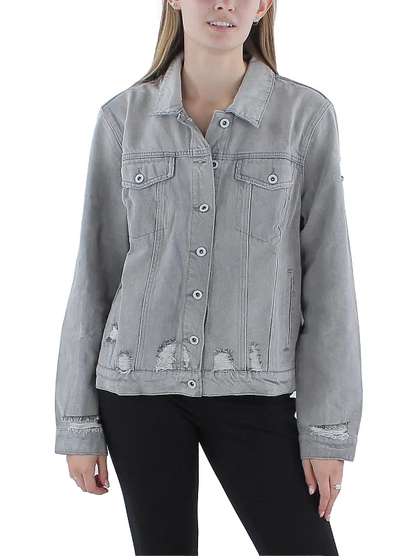 Women's Work Apparel Reagan Womens Relaxed Distressed Denim Jacket