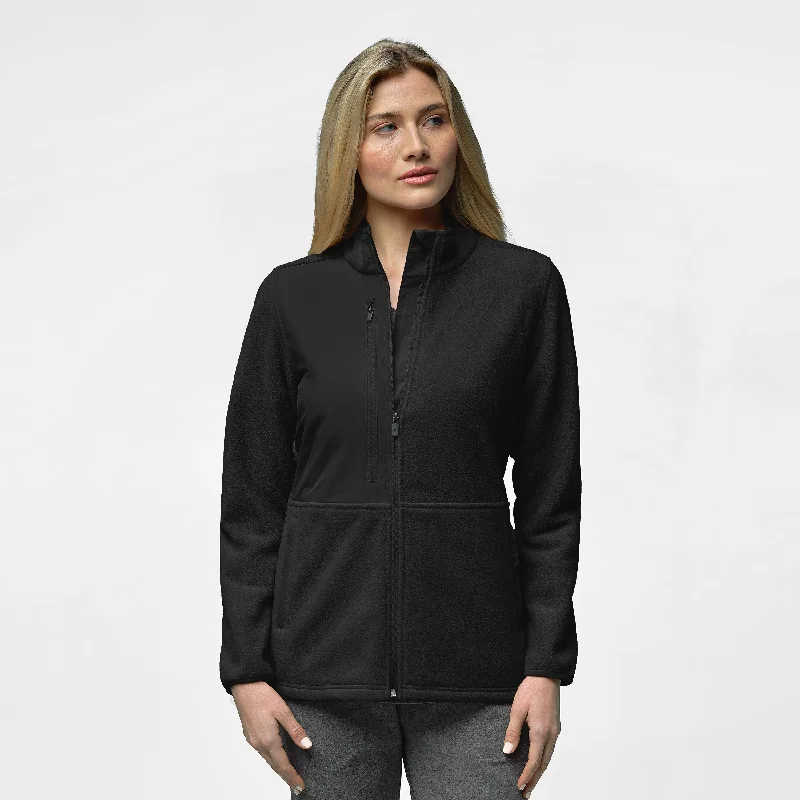 Women's Holiday Attire Slate Women's Micro Fleece Zip Jacket - Black