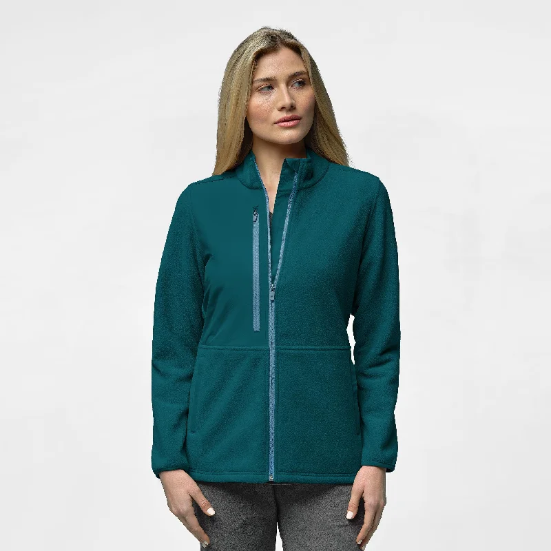 Women's Athletic Outfit Slate Women's Micro Fleece Zip Jacket - Caribbean