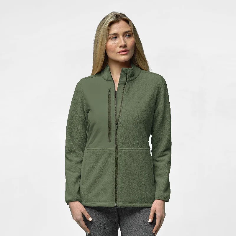 Women's Apparel And Garments Slate Women's Micro Fleece Zip Jacket - Olive