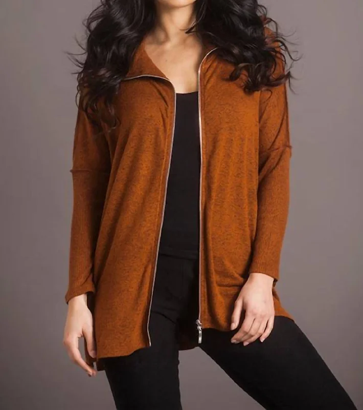 Timeless Women's Outfit Supersoft Zip Jacket In Spice