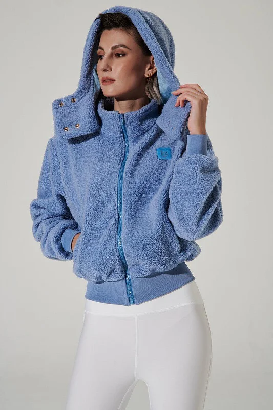 Timeless Women's Apparel Teddy Sherpa Jacket - Lichen Blue