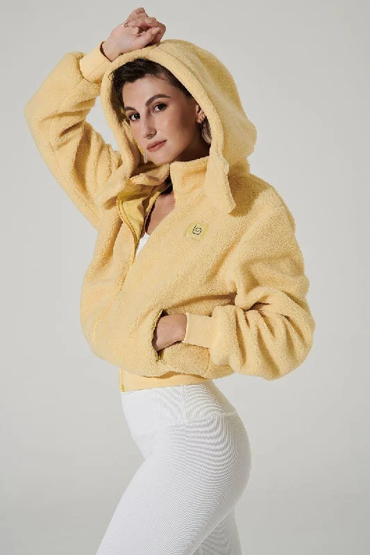 Women's Clothing Brands Teddy Sherpa Jacket - Yellowtide