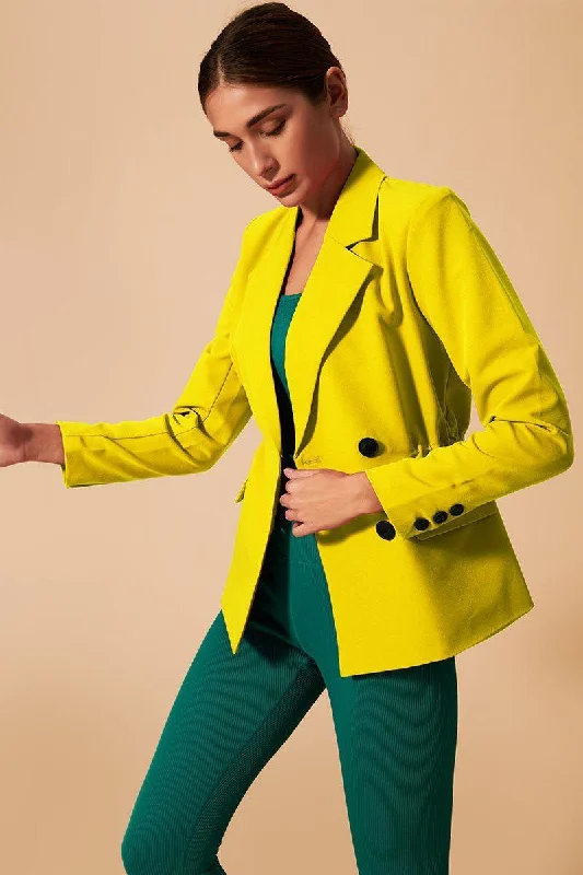 Trendy Women's Wear Tifan Blazer - Yellow Delis