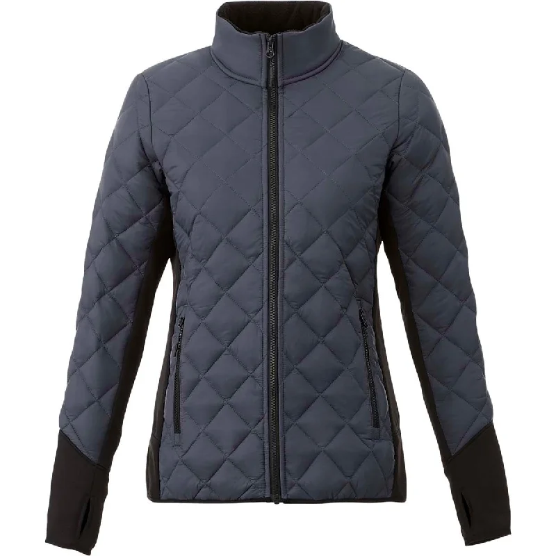 Women's Comfortable Lounge Outfit Elevate Women's Grey Storm/Black Rougemont Hybrid Insulated Jacket