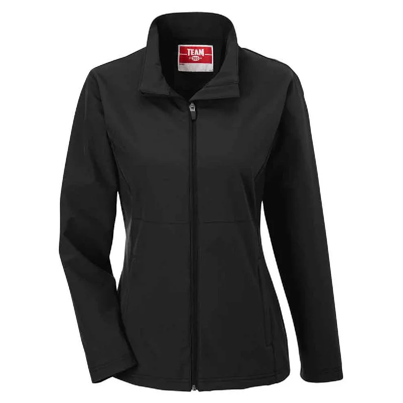 Women's Activewear Garments Team 365 Women's Black Leader Soft Shell Jacket